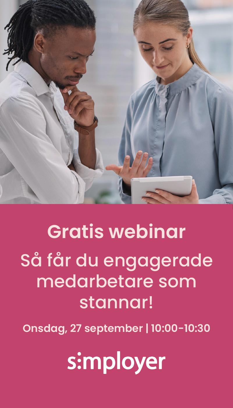 Gratis webinar 27 september: Så får du engagerade medarbetare som stannar